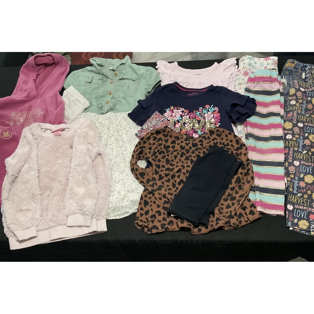 Mixed Brands Outfit Lot Girls 5/6-6X Hoodie Dress Leggings 14pc Juicy Cat & Jack